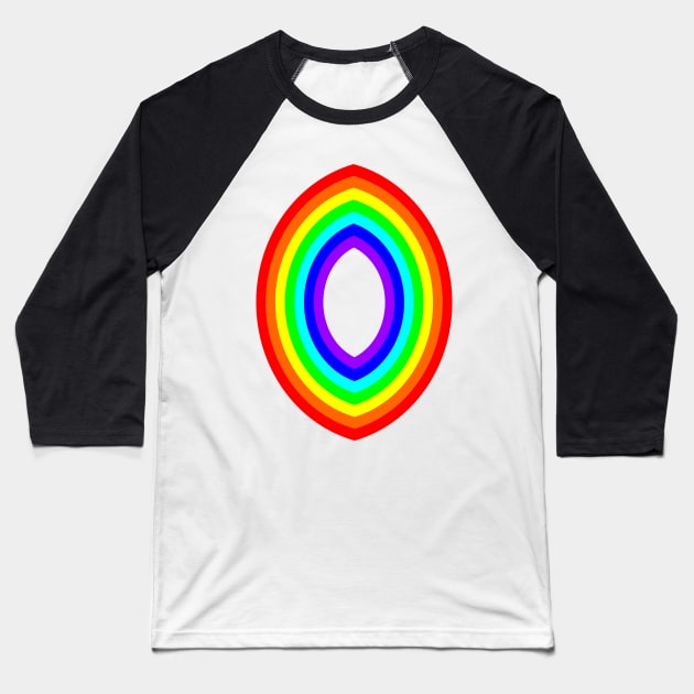 Double Rainbow Ellipse Baseball T-Shirt by ellenhenryart